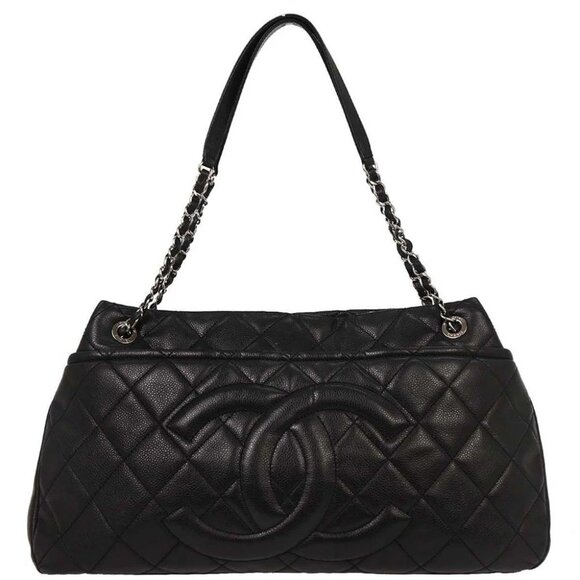Chanel Black Calfskin Tote Chain Handbag - Picture 1 of 10